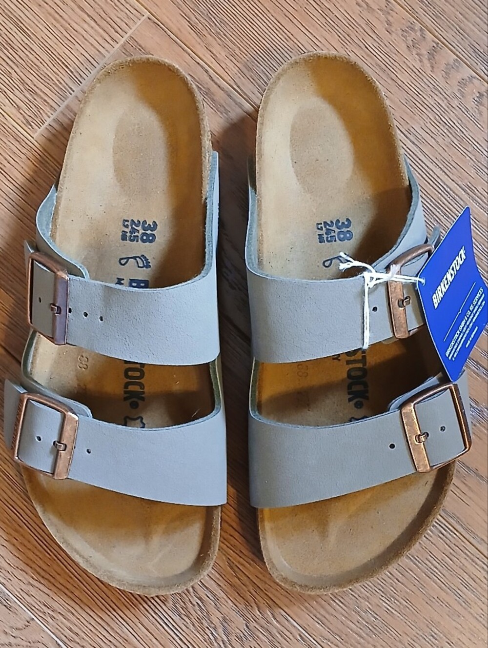 NWT Birkenstock Arizona Birkibuc Sandals EU38 Ladies Size 7 Regular Fit